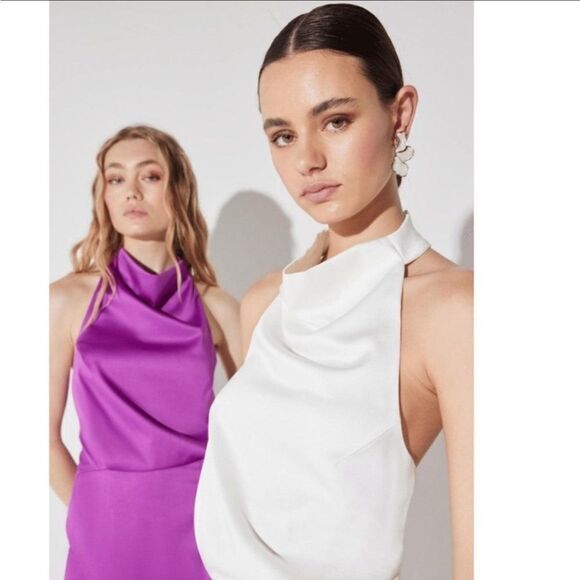 Elliat & Revolve Ivory Camo Blouson Halter Dress XL NWT - Picture 3 of 9